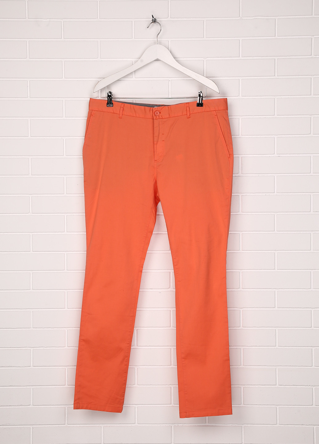 Оранжевые кэжуал демисезонные прямые брюки Eleven Paris