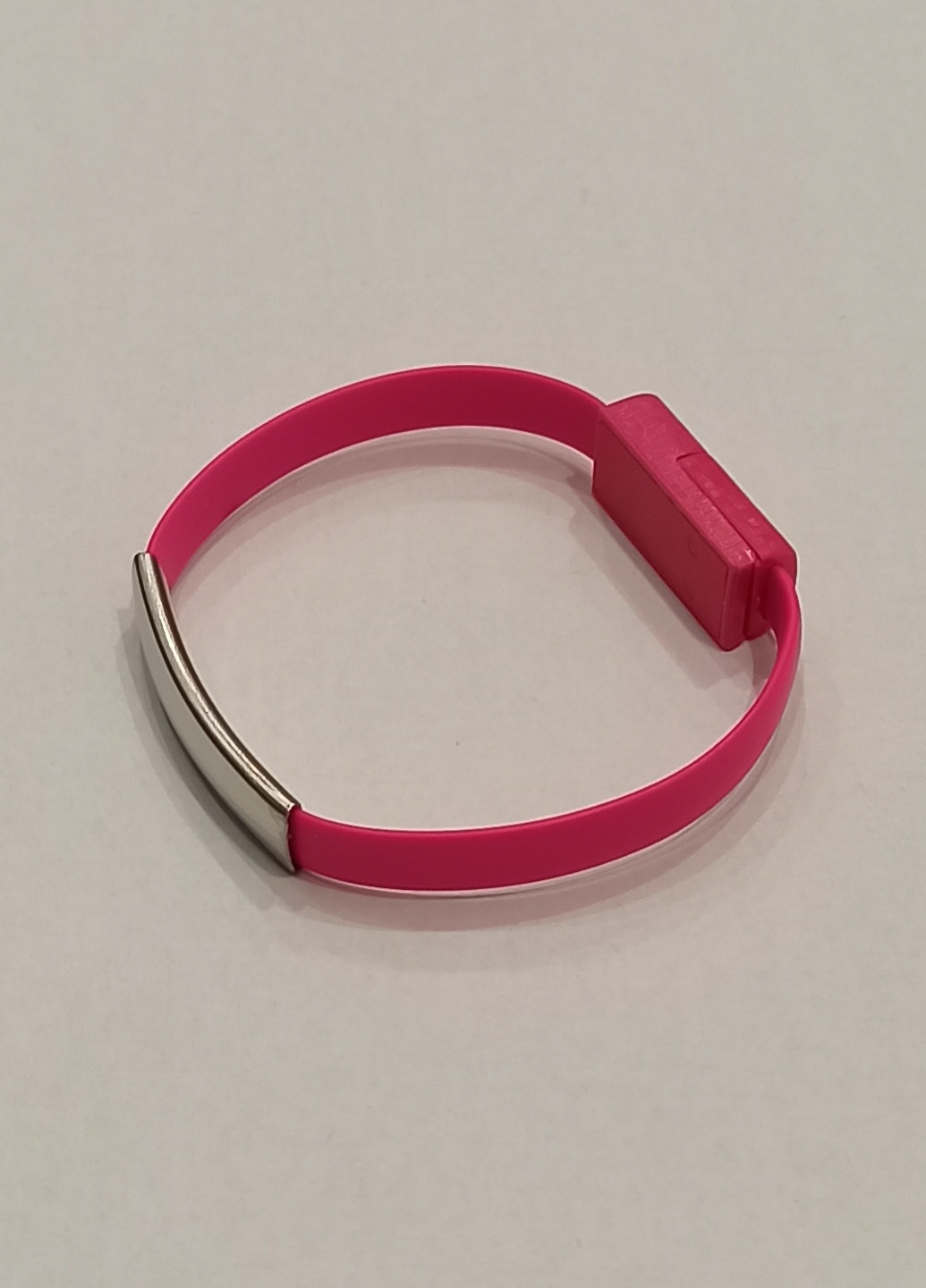 Кабель браслет силиконовый USB - Lightning 0,22м розовый No Brand (249977036)