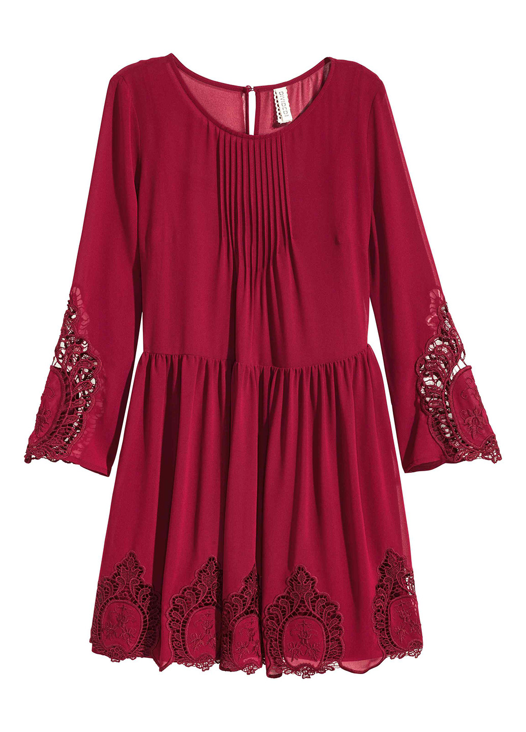 Бордовое кэжуал платье H&M