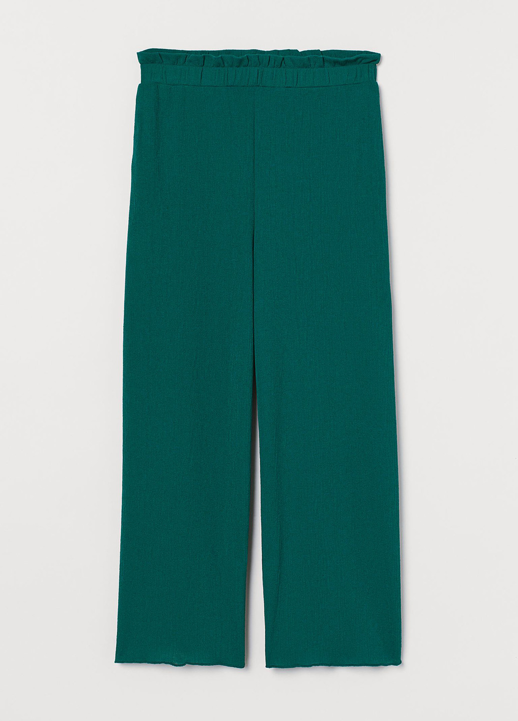 Изумрудные кэжуал демисезонные прямые брюки H&M