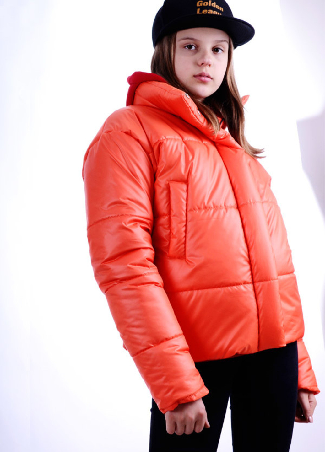 Помаранчева демісезонна демісезонна укорочена куртка оверсайз Luxik демисезонная куртка