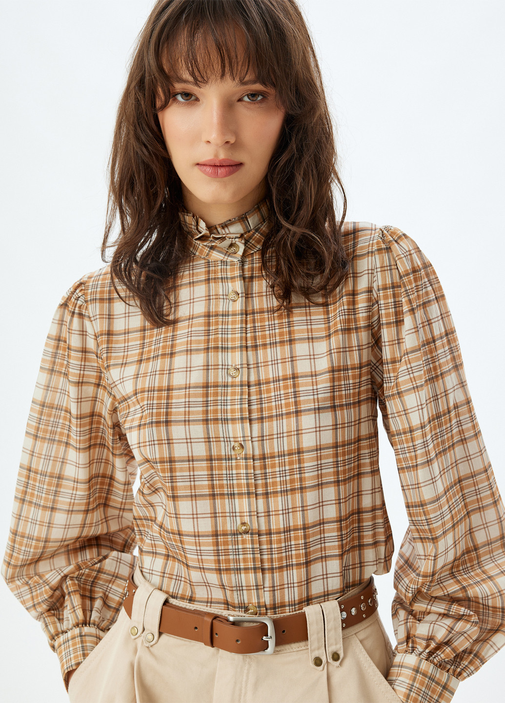 Светло-коричневая блуза KOTON