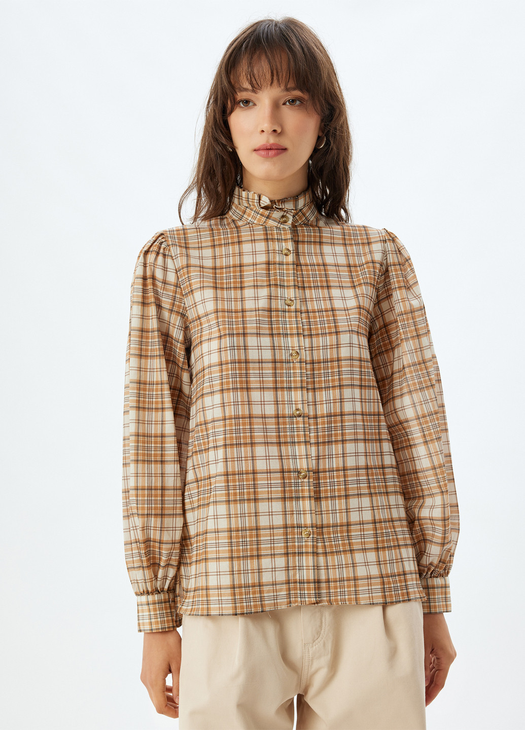 Светло-коричневая блуза KOTON