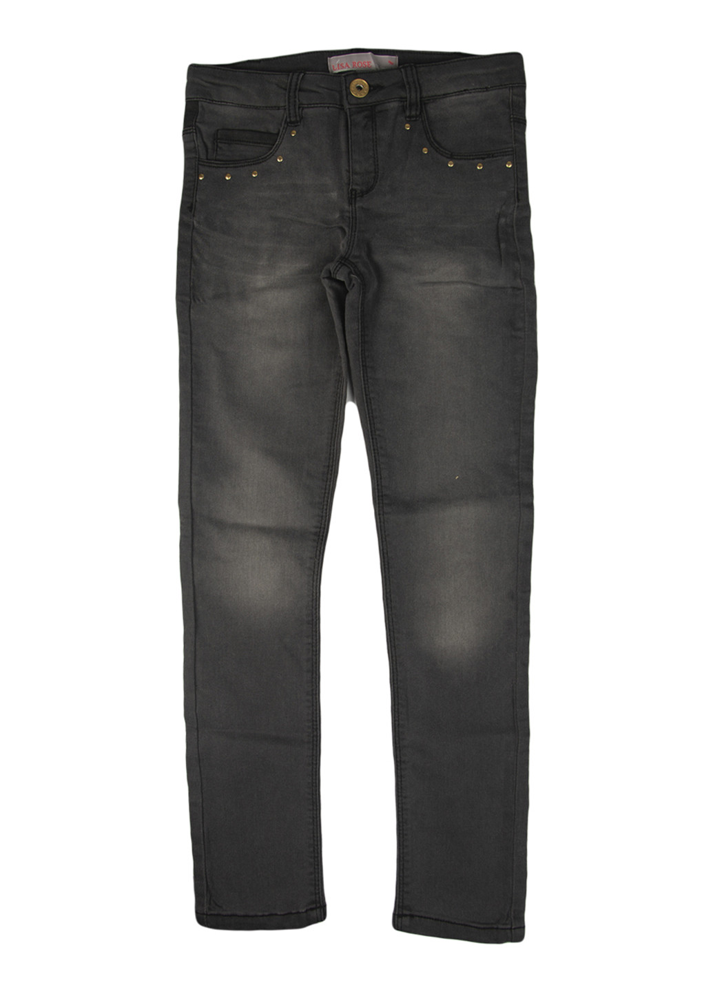 Темно-серые демисезонные зауженные джинсы Lisa Rose