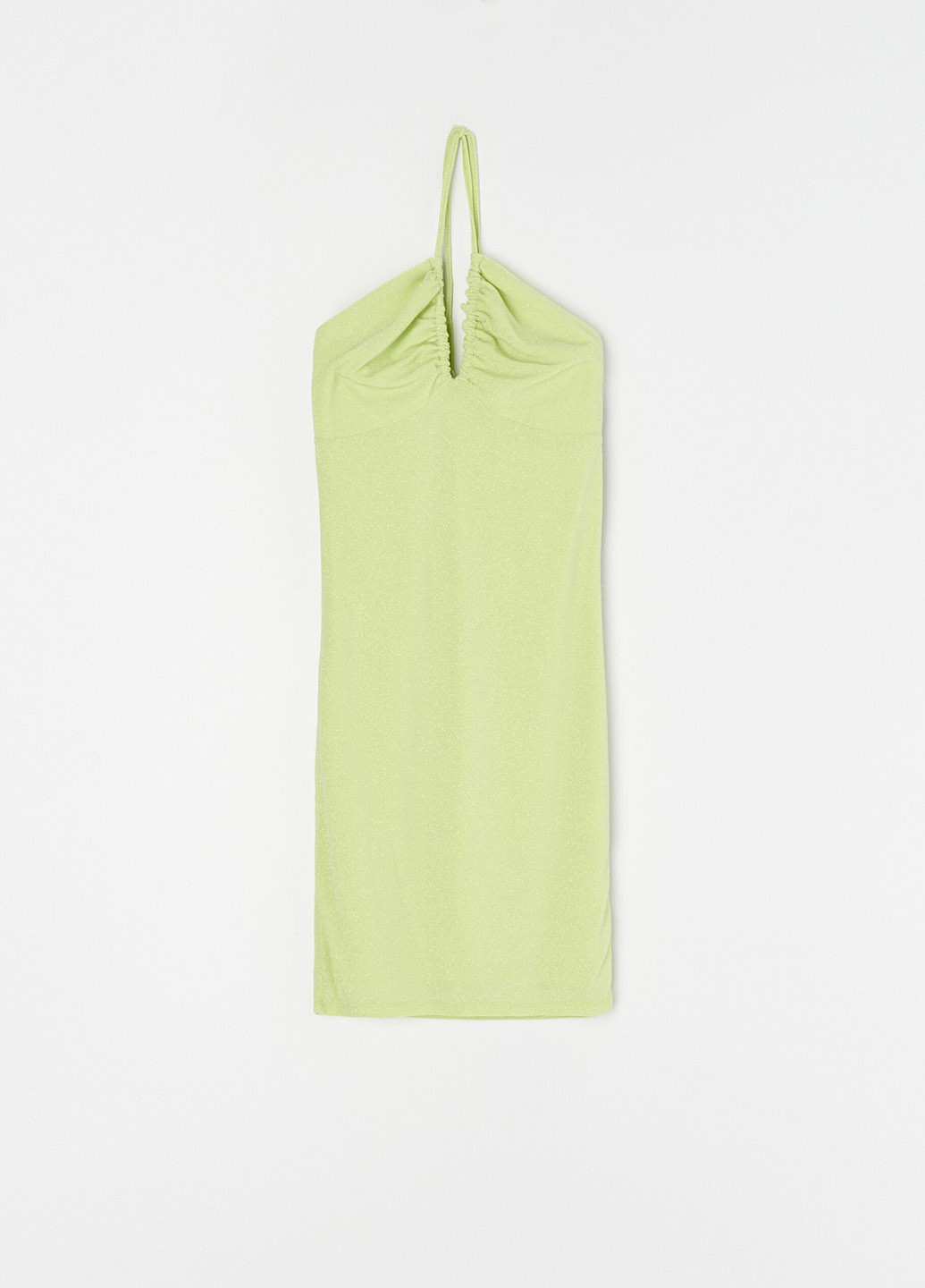 Салатовое кэжуал платье с открытой спиной, с открытыми плечами Sinsay однотонное