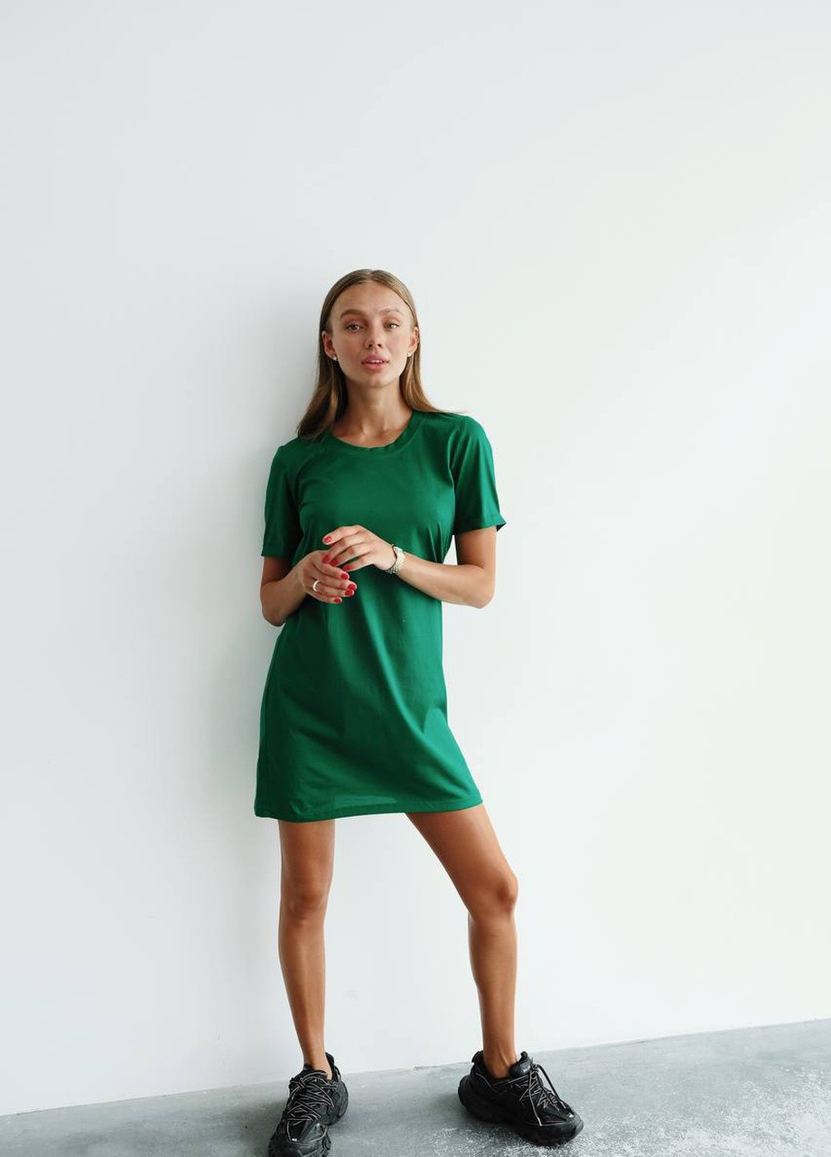 Зелена сукня-футболка Liton однотонна