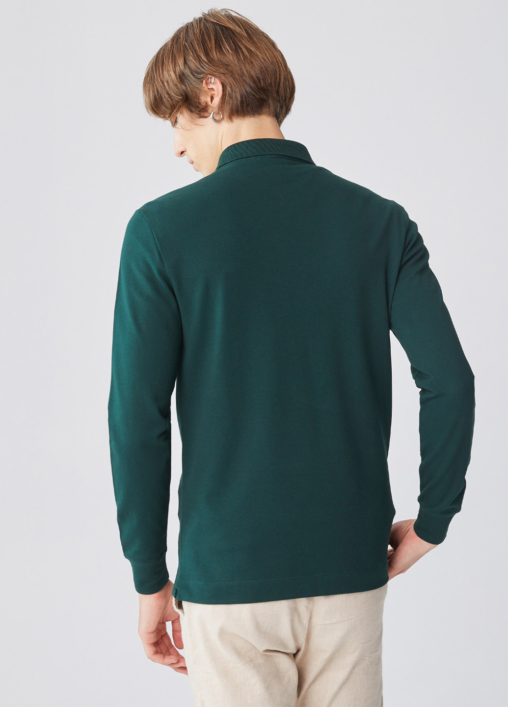 Морской волны футболка-поло для мужчин Lacoste однотонная