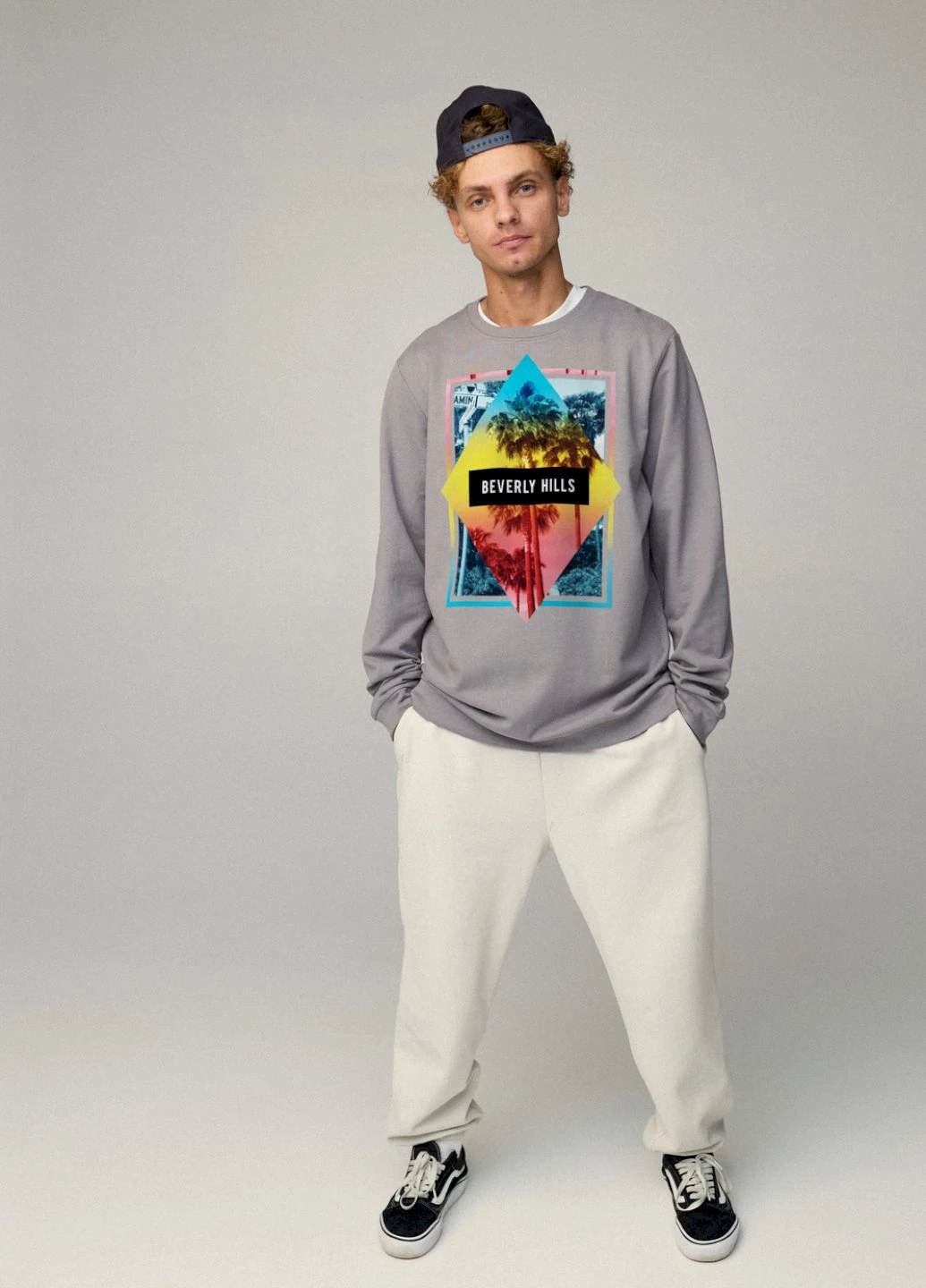 Сірий світшот чоловічий oversize /no flis/ YAPPI (252258905)