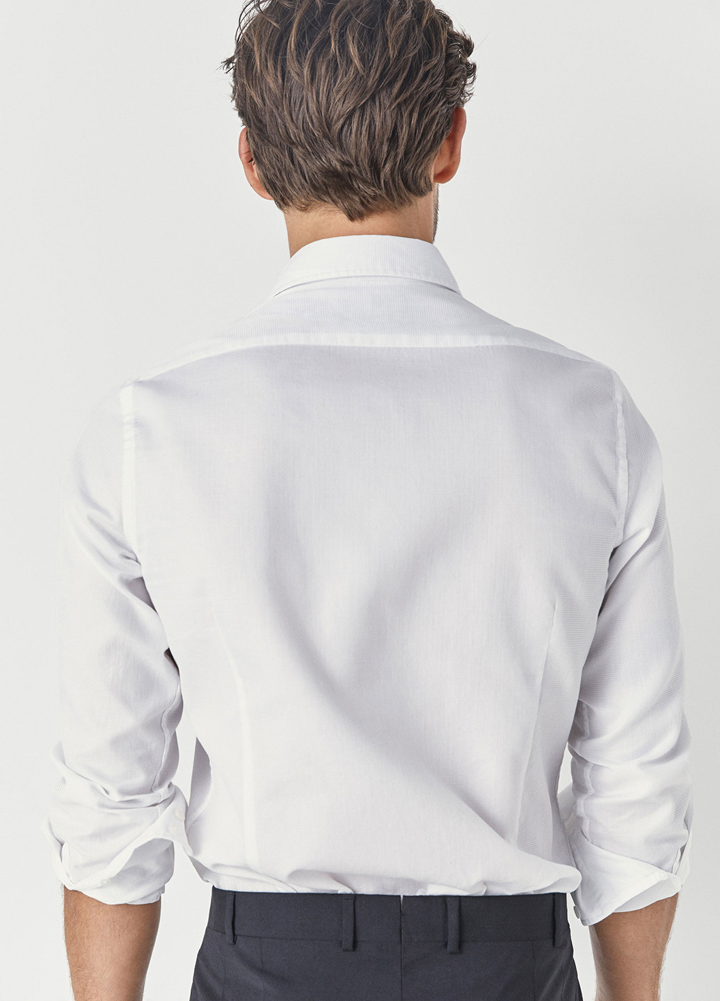 Сорочка Massimo Dutti однотонна біла ділова бавовна