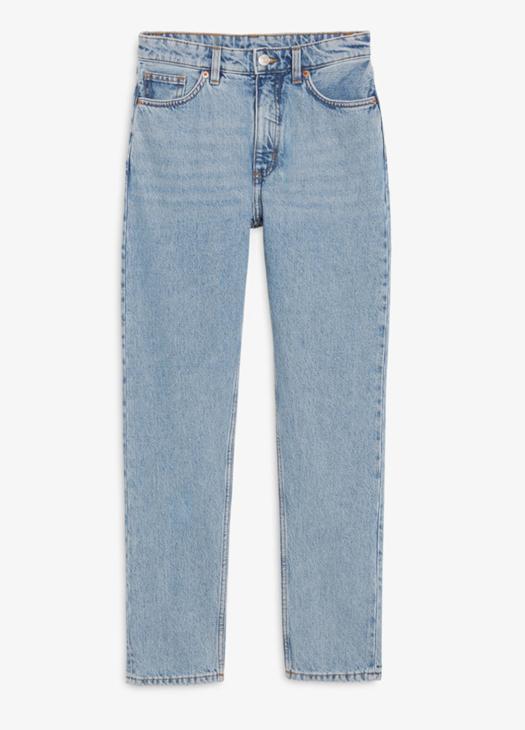Джинси Monki прямі однотонні блакитні джинсові бавовна