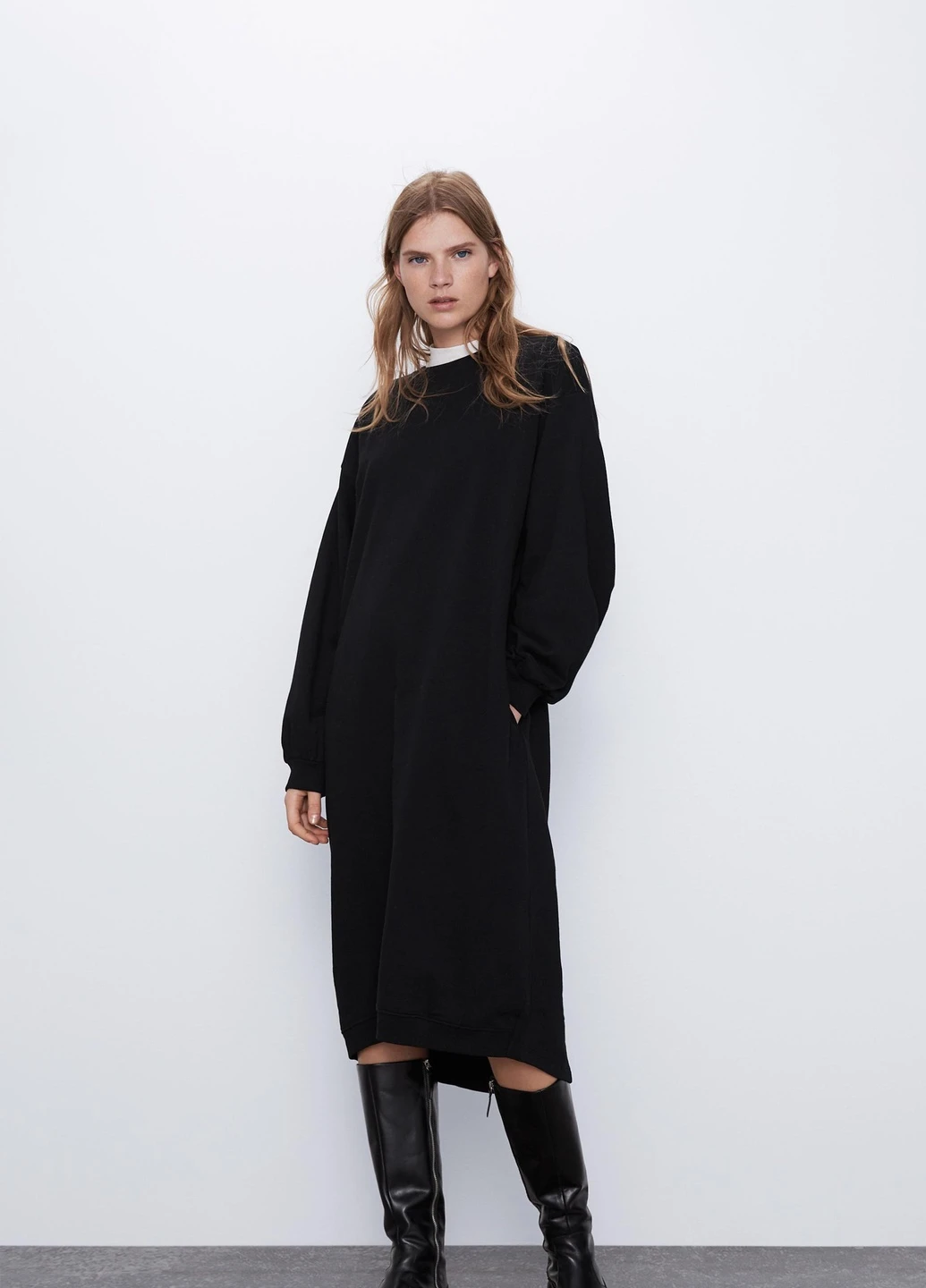 Чорна кежуал плаття, сукня Zara однотонна