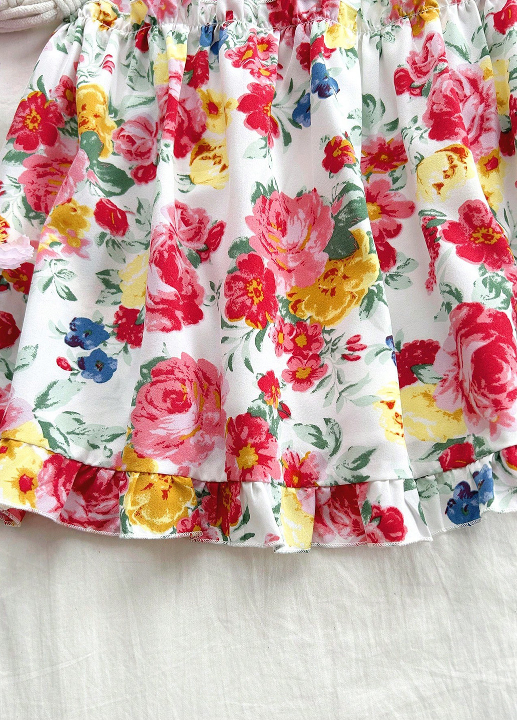 Комбинированное кэжуал платье клеш SHEIN с цветочным принтом