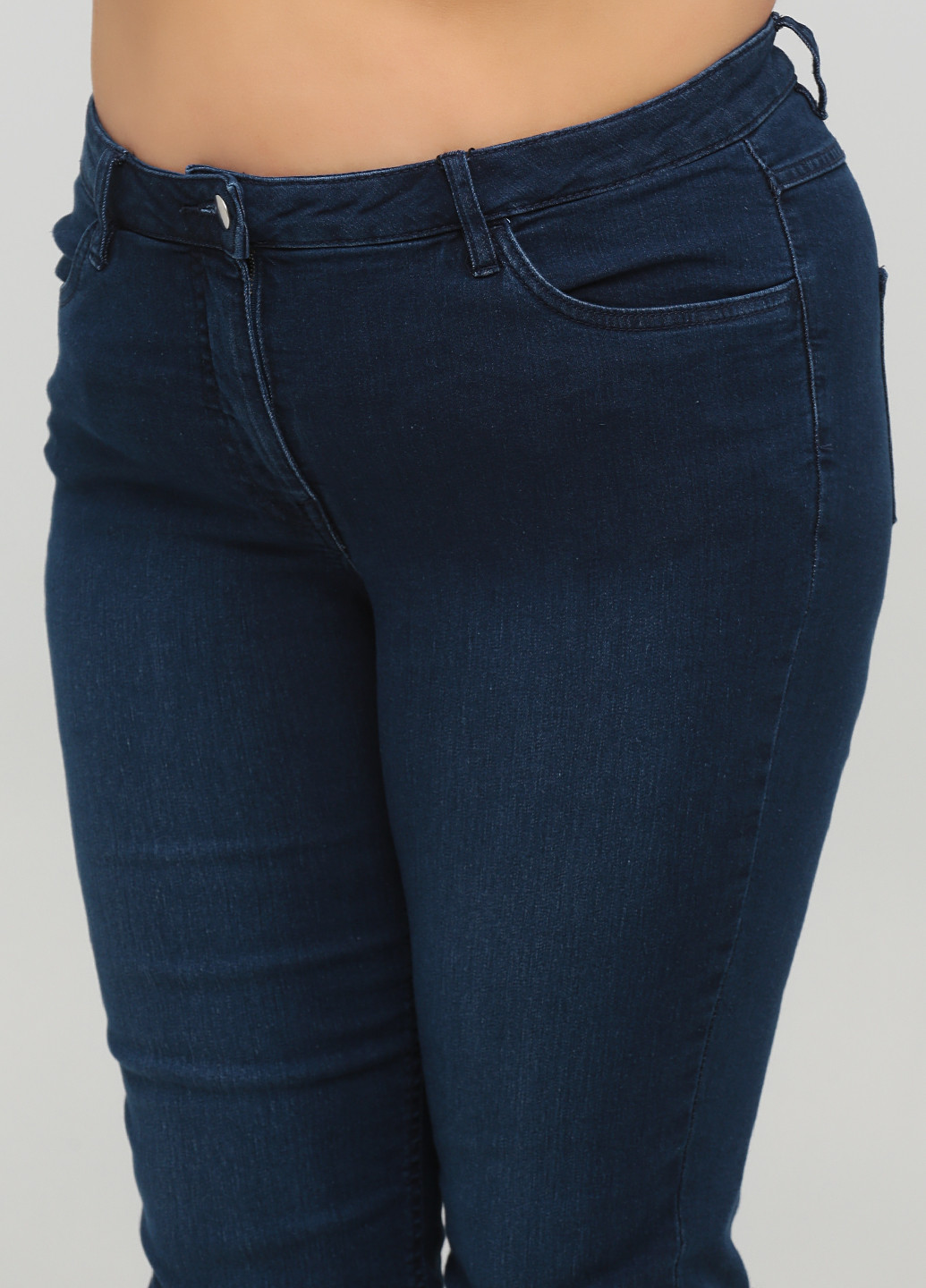 Темно-синие демисезонные укороченные, зауженные джинсы Long Island