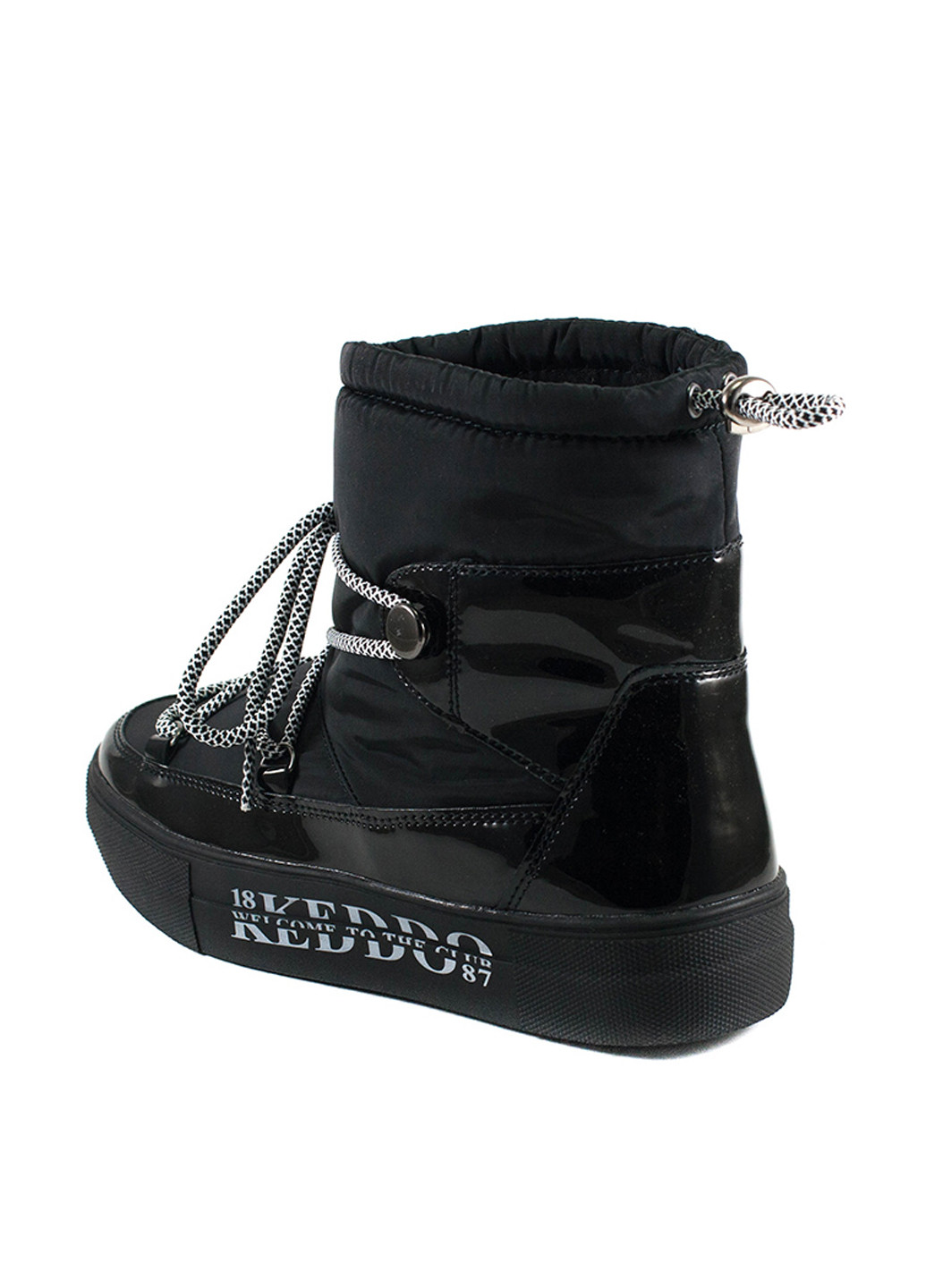 Черные дутики Keddo со шнурками с логотипом