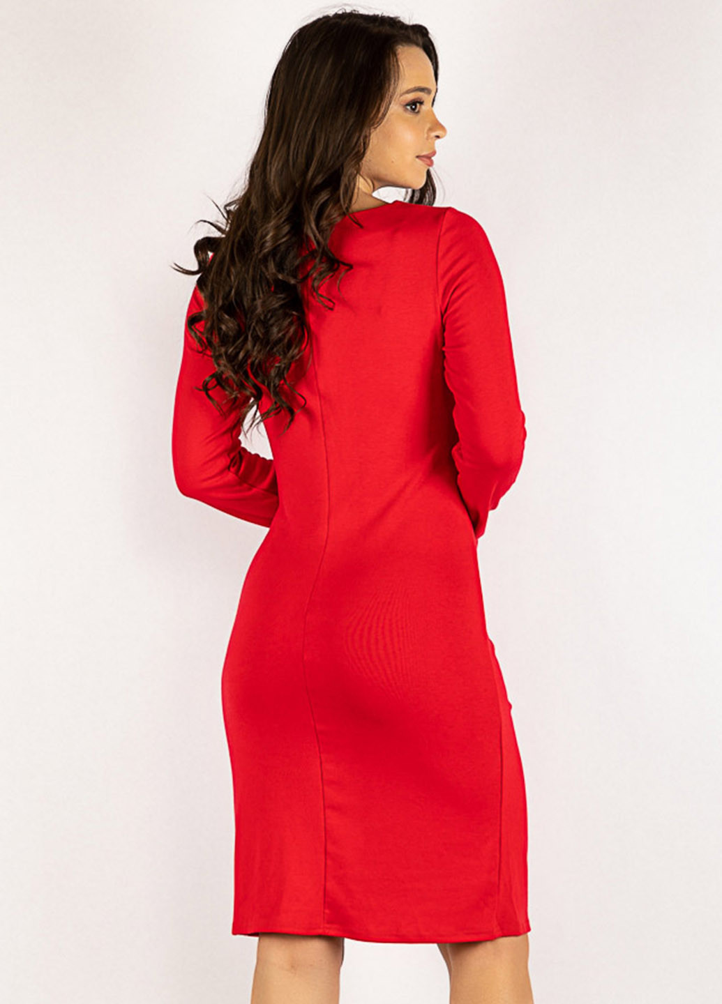 Красное кэжуал платье футляр Time of Style однотонное