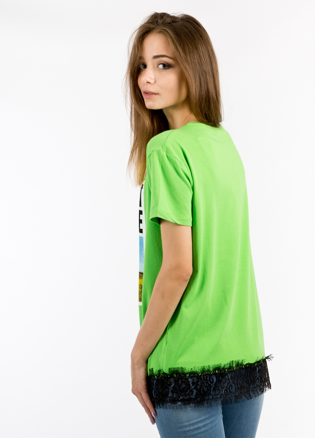 Зеленая летняя футболка Bebe Plus