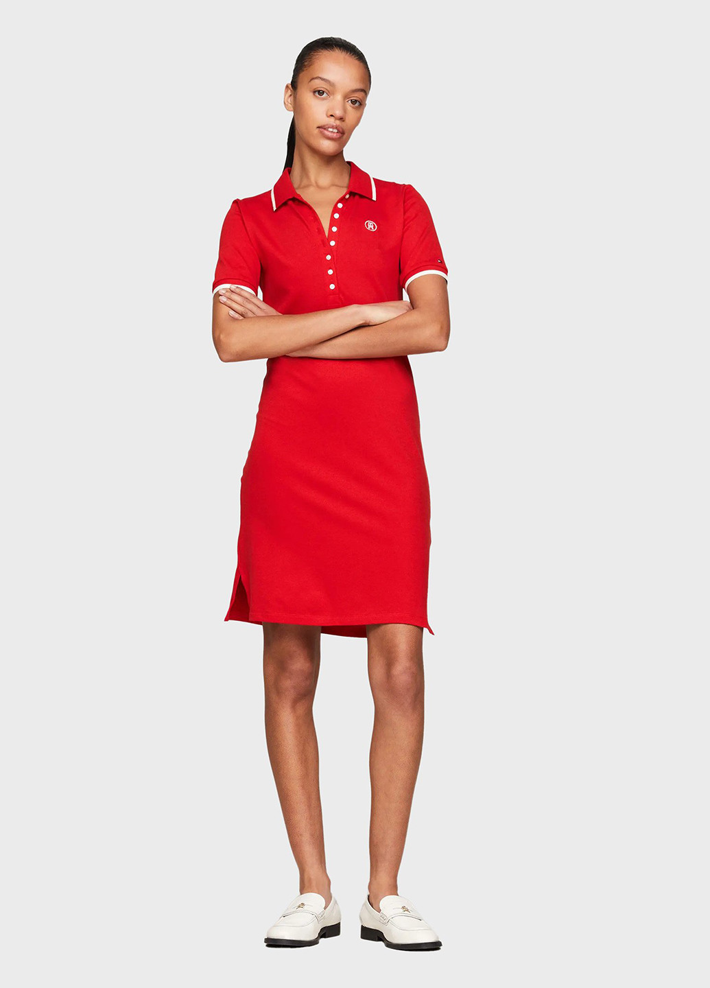 Червона кежуал сукня поло Tommy Hilfiger однотонна