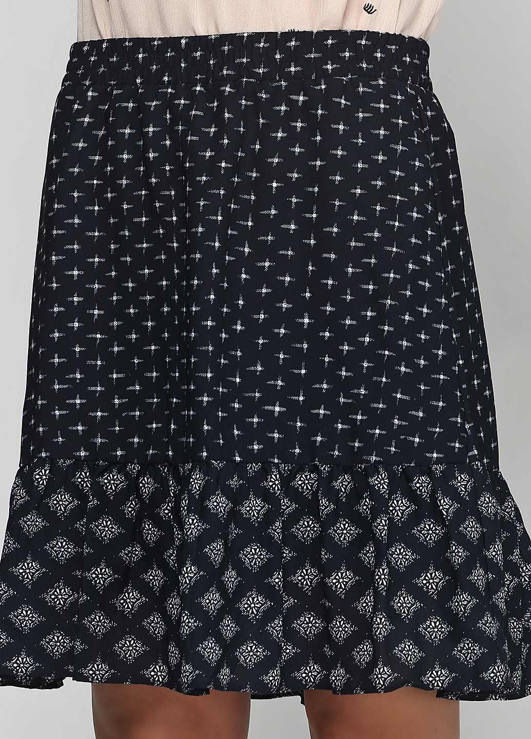 Темно-синяя кэжуал с орнаментом юбка C&A