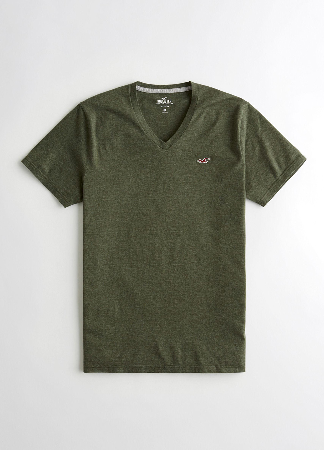 Хаки (оливковая) футболка Hollister