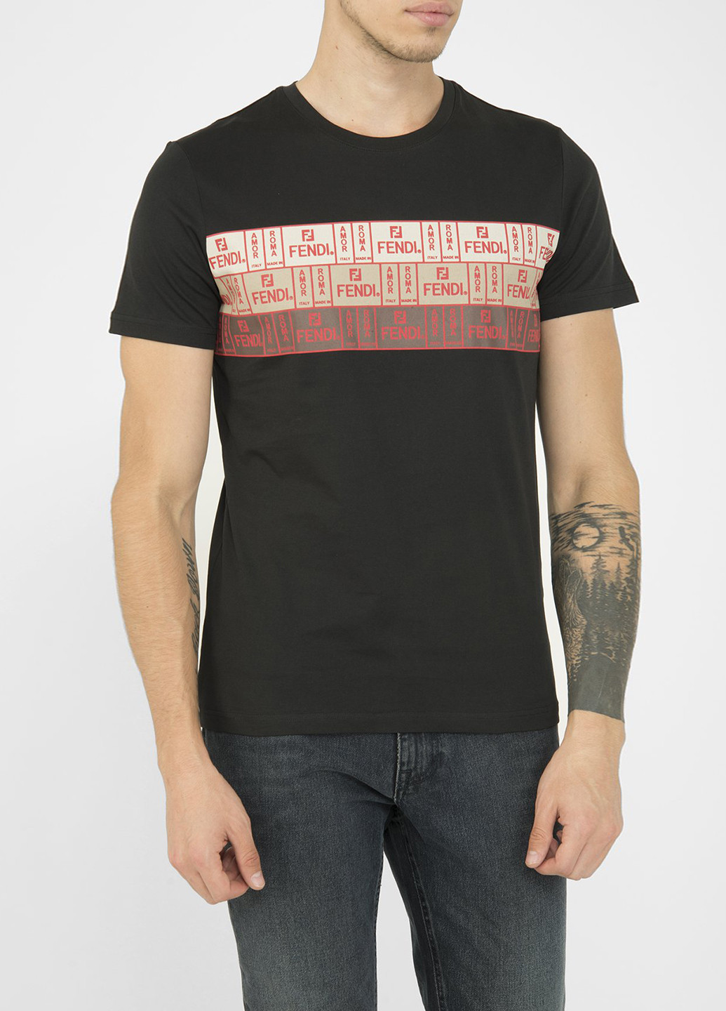 Черная футболка Fendi