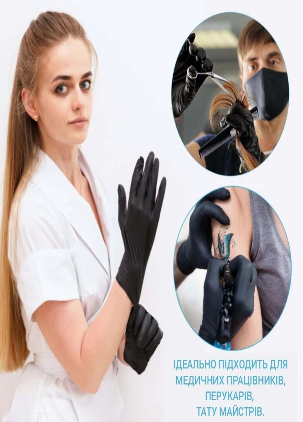 Нитриловые перчатки Advanced Black без пудры текстурированные S 100 шт. Черные (3.3 г) Medicom (254181096)