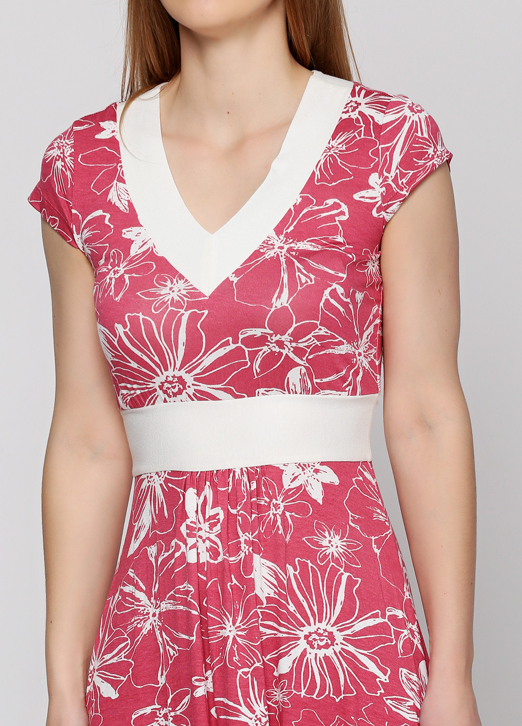 Розовое кэжуал платье Cliff с цветочным принтом