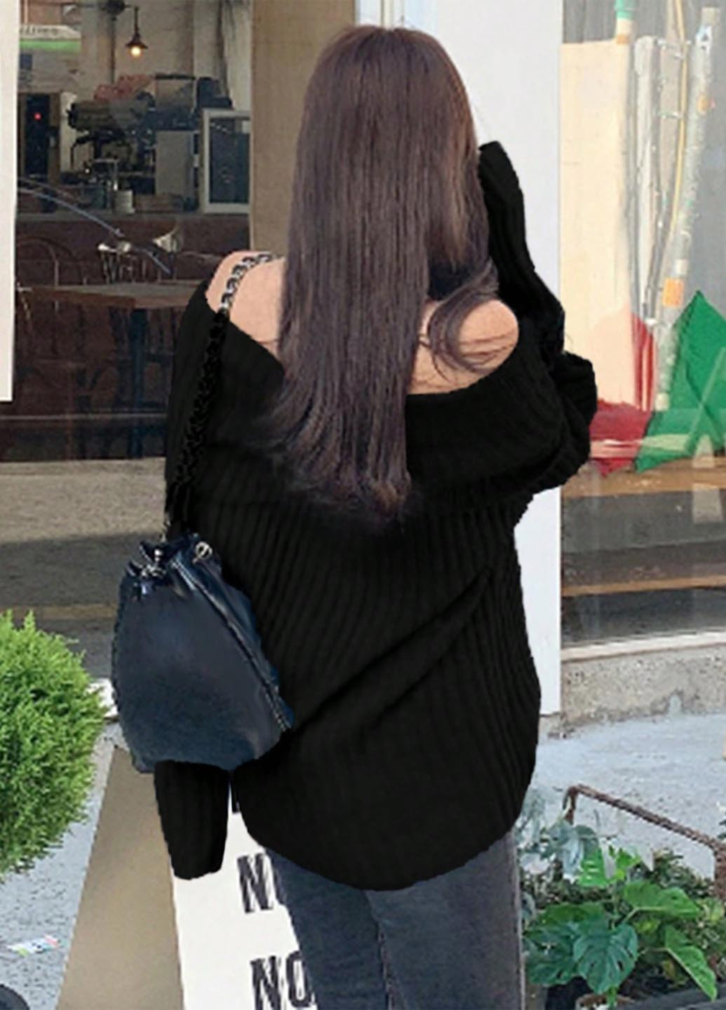 Чорний демісезонний светр SHEIN