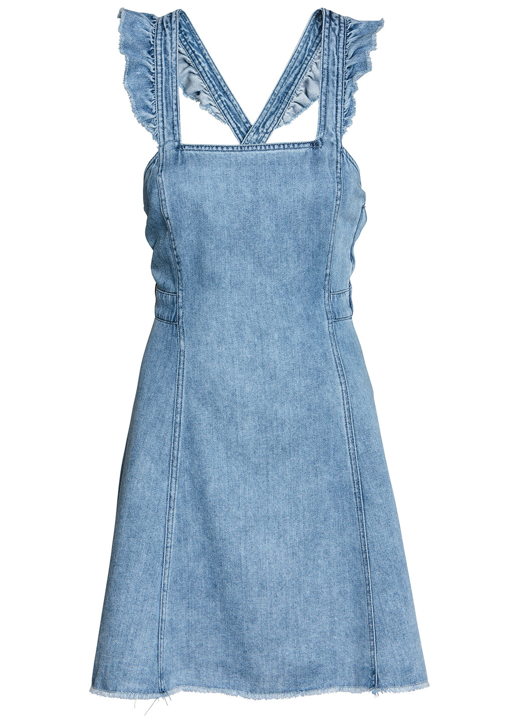 Голубое джинсовое платье короткое H&M однотонное
