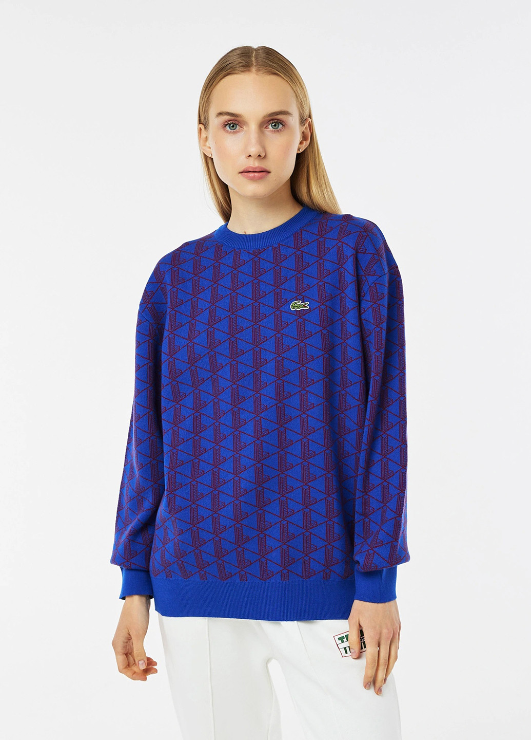 Синій демісезонний джемпер пуловер Lacoste