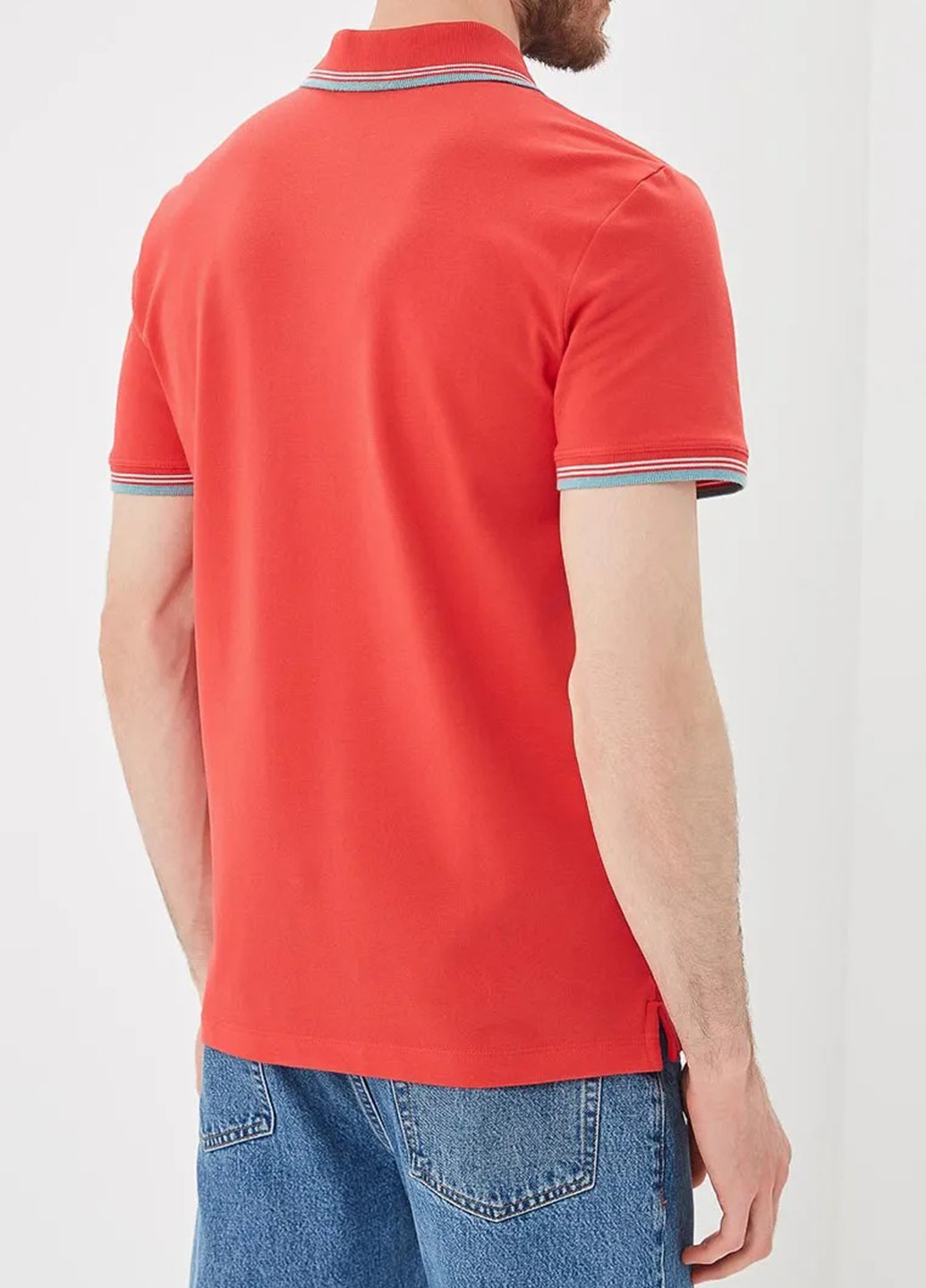 Красная футболка-поло для мужчин United Colors of Benetton однотонная