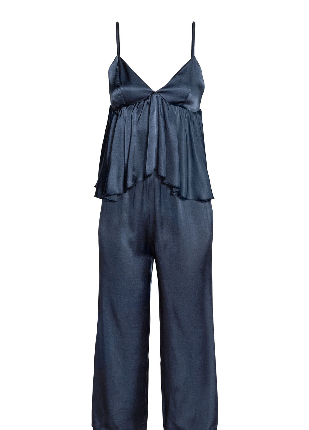 Комбінезон H&M однотонний темно-синій кежуал віскоза