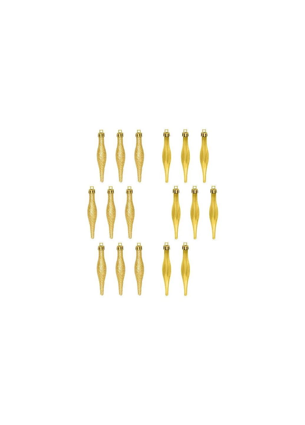 Ялинкова іграшка Бурульки 18 шт (9,5 см) золото (5900410690684) Jumi (254593364)