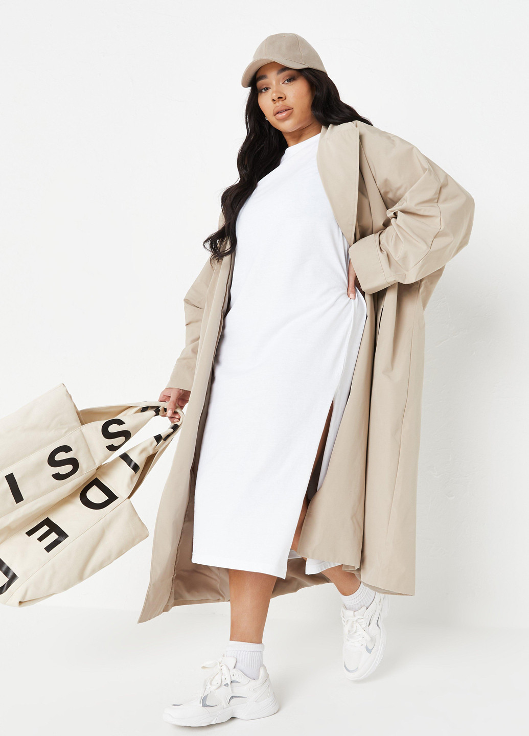 Білий кежуал сукня сукня-футболка Missguided однотонна