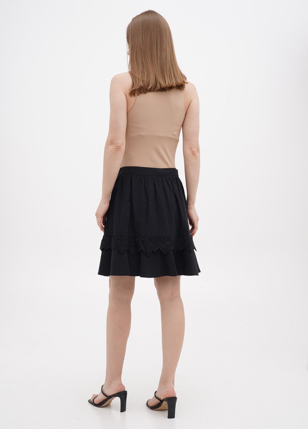 Черная кэжуал однотонная юбка Love Moschino клешированная