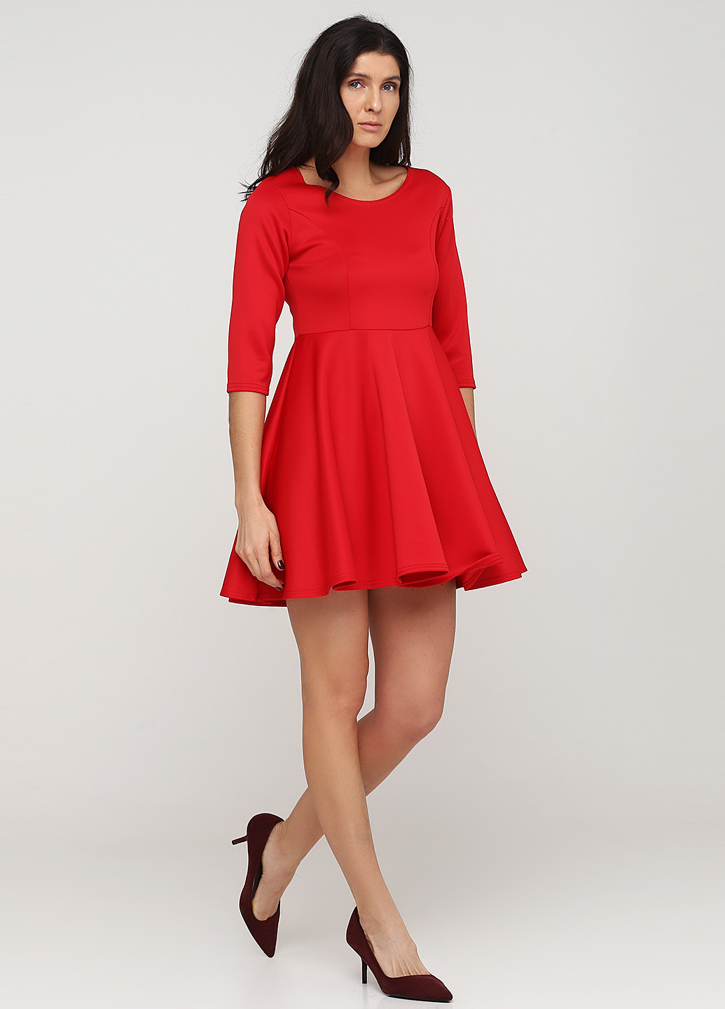 Красное кэжуал платье клеш Boohoo