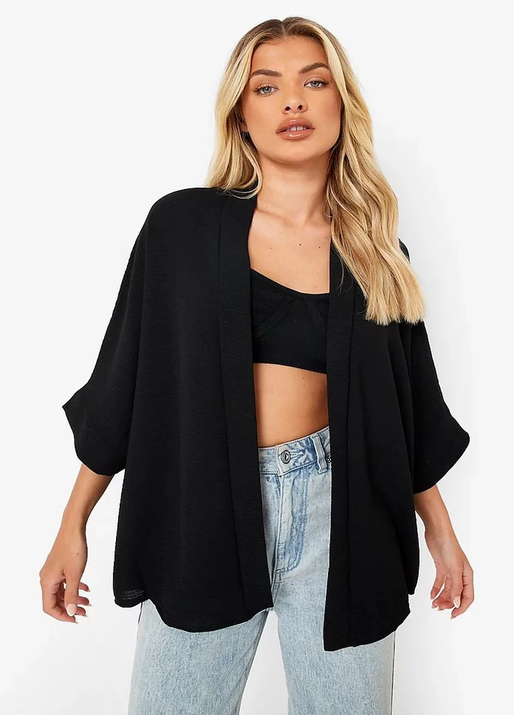 Черный демисезонный кардиган Boohoo