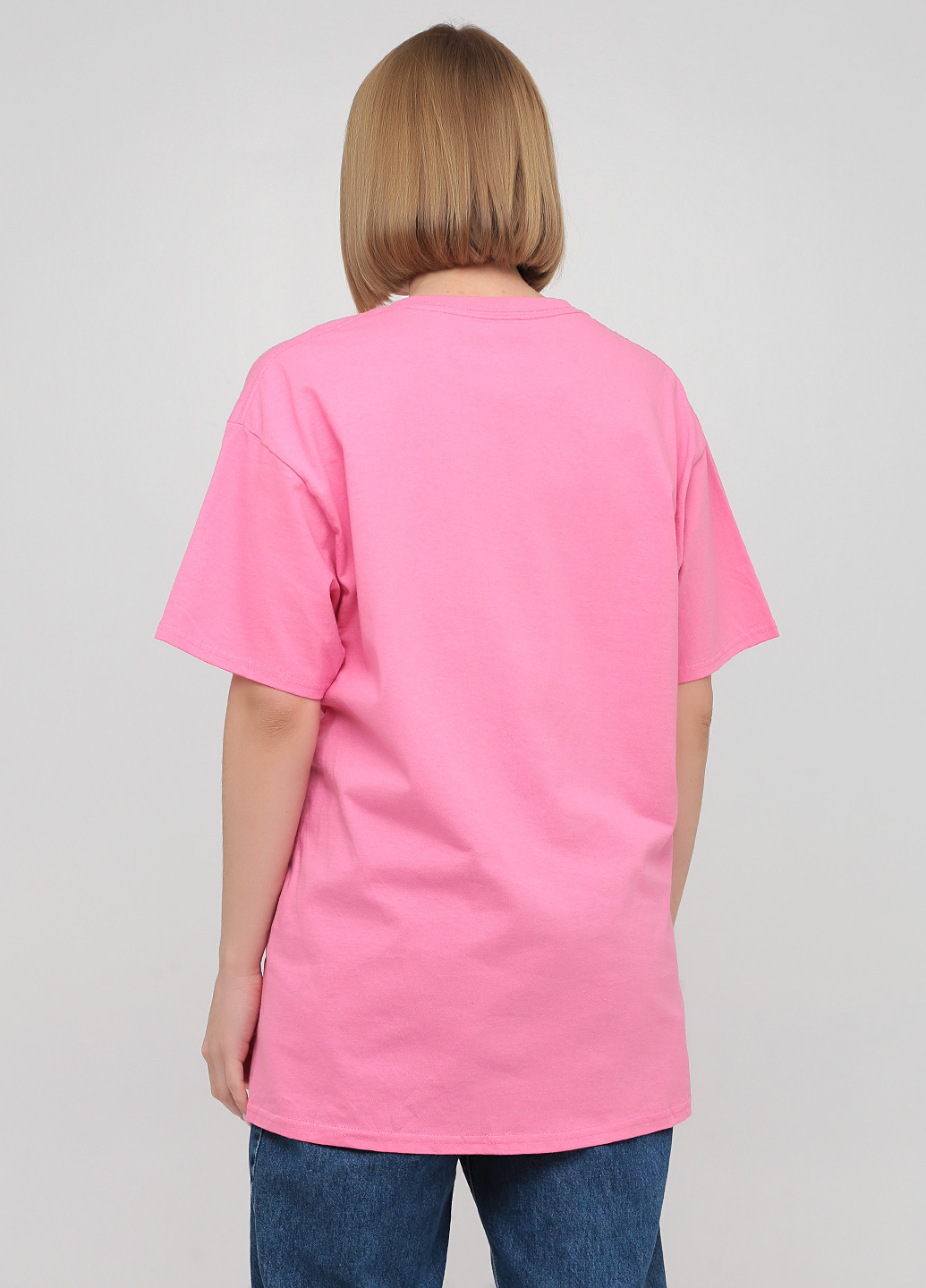Розовая летняя футболка Hanes