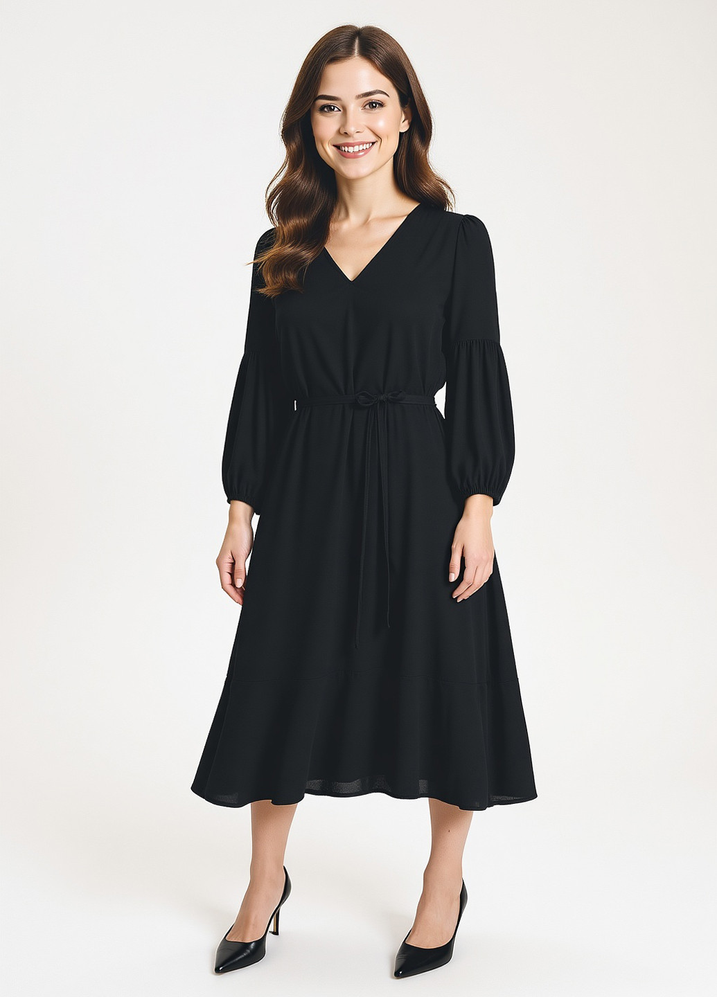 Черное кэжуал платье Reserved однотонное