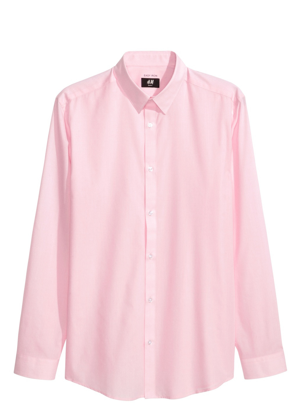 Светло-розовая рубашка однотонная H&M