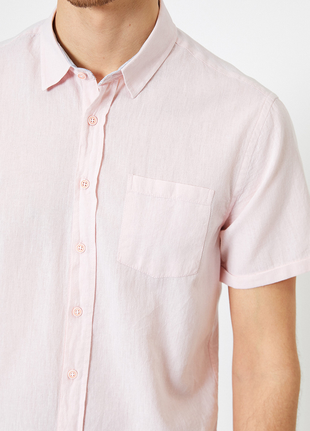Розовая кэжуал рубашка однотонная KOTON