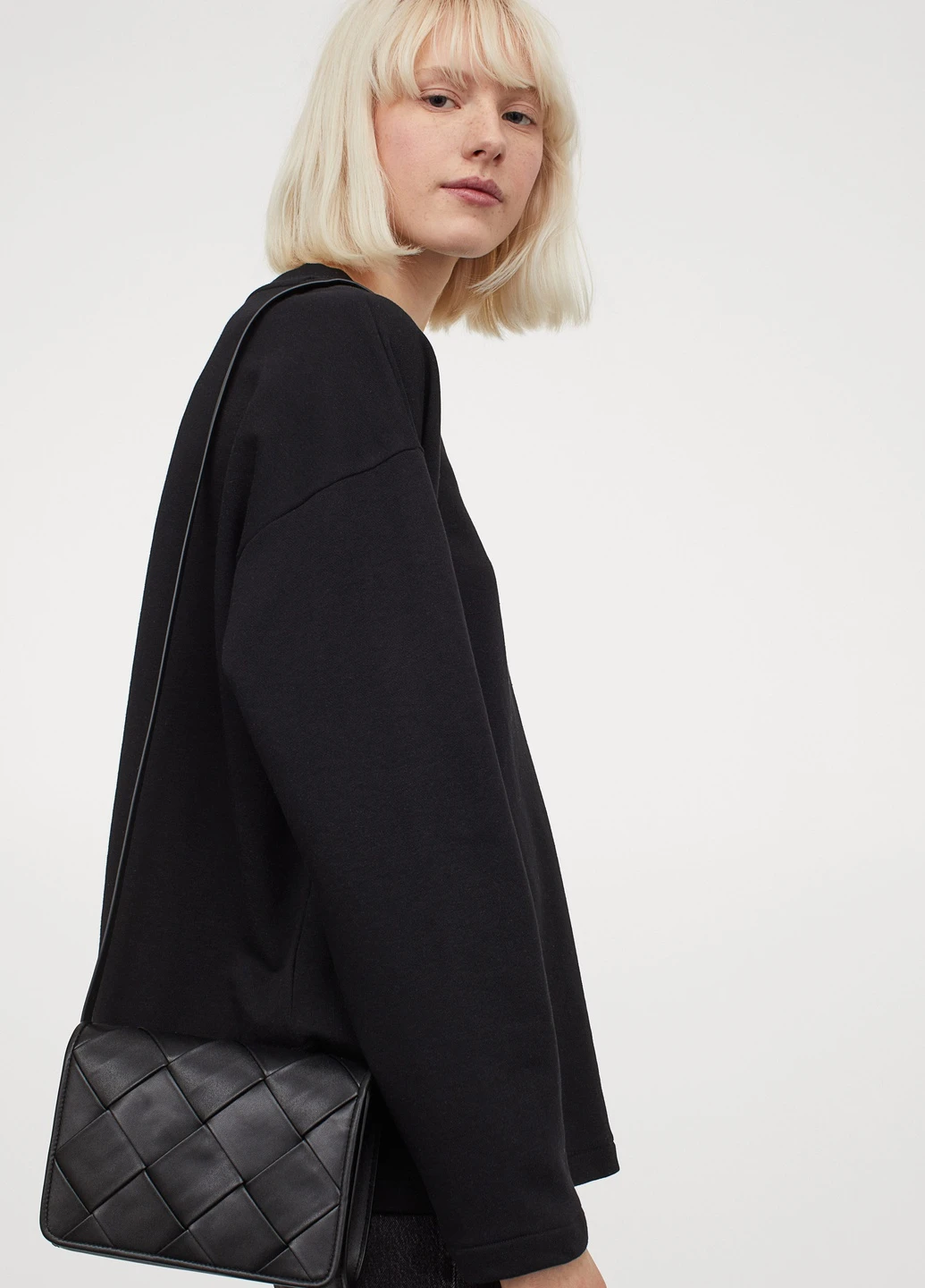 Чорний світшот демісезон,чорний, H&M Basic (255192848)