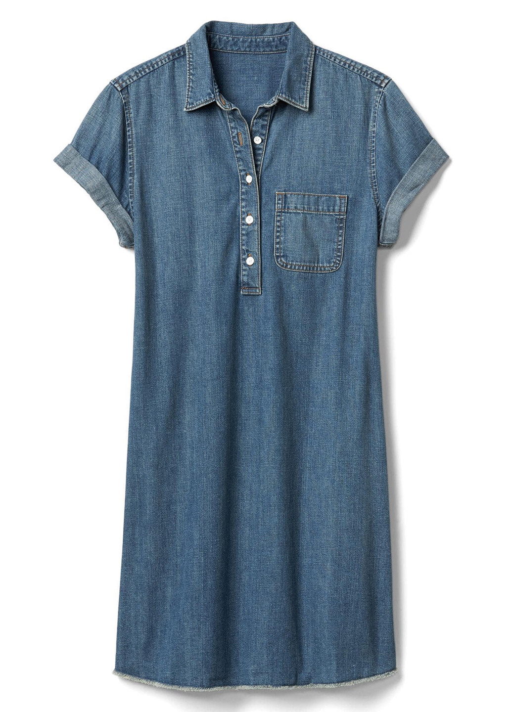 Синее джинсовое платье рубашка Gap однотонное