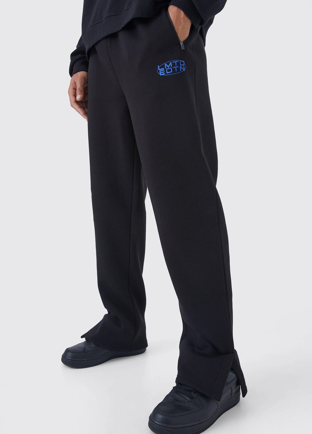 Черные спортивные демисезонные прямые брюки Boohoo