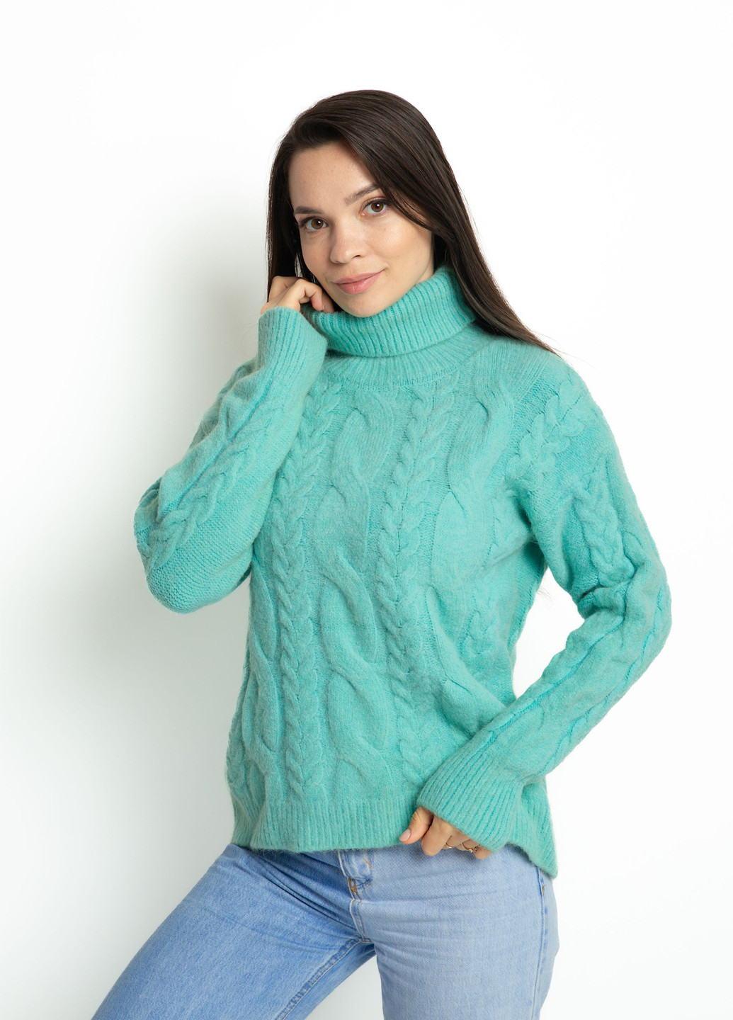 М'ятний демісезонний светр Time of Style