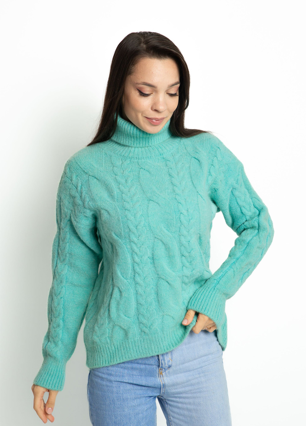 М'ятний демісезонний светр Time of Style