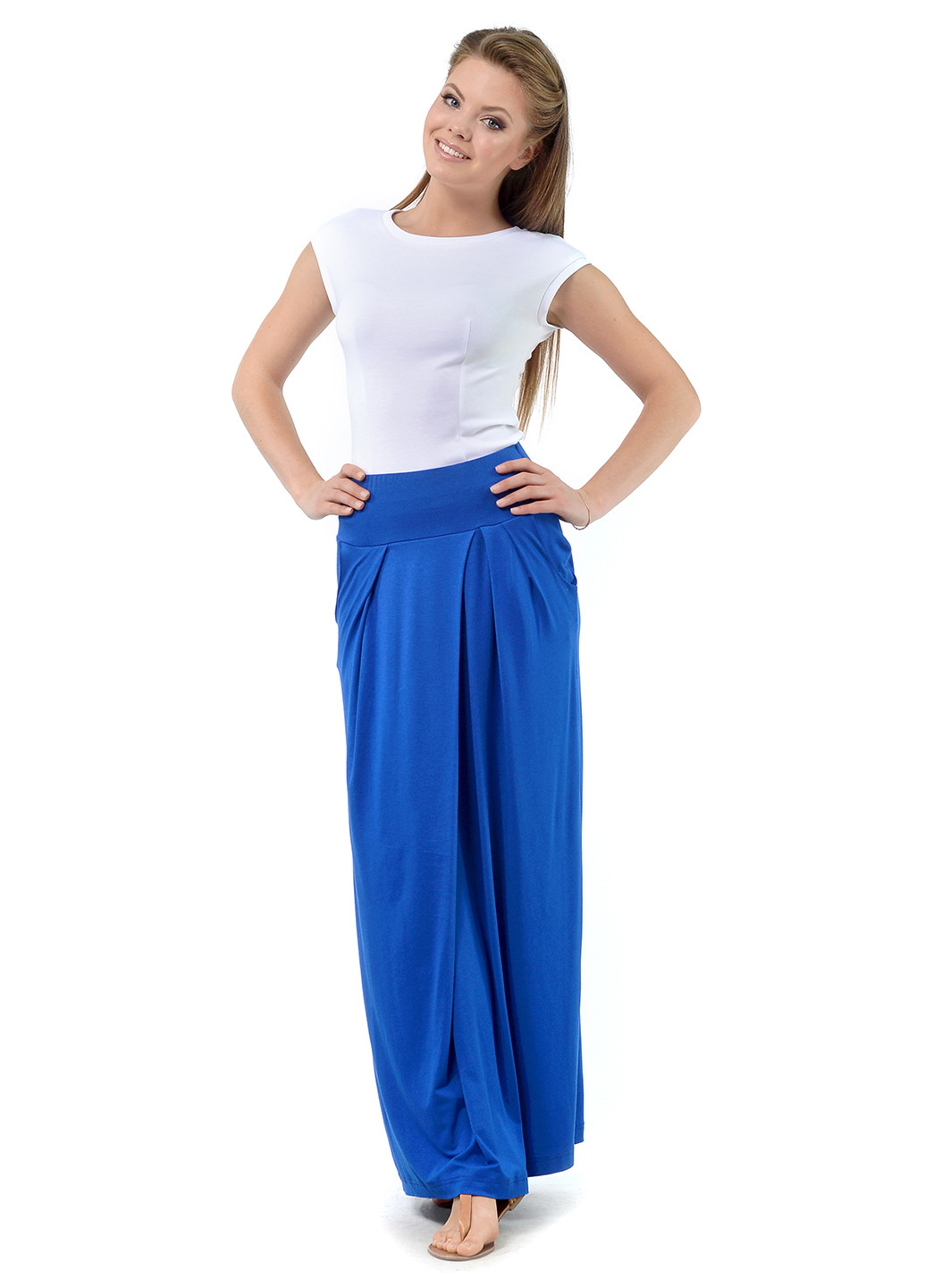 Синяя кэжуал однотонная юбка Lada Lucci а-силуэта (трапеция)