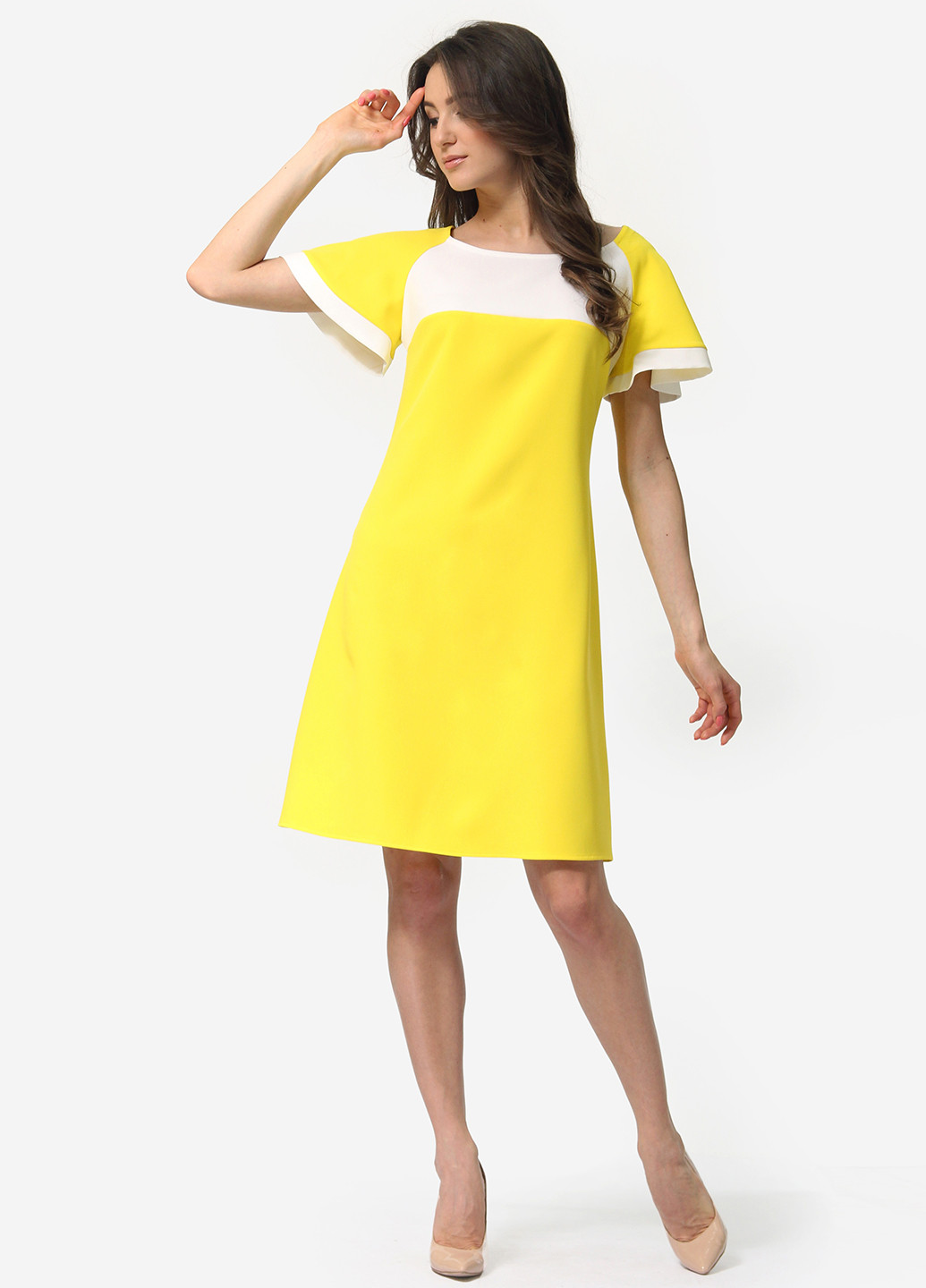 Желтое кэжуал платье а-силуэт Lada Lucci