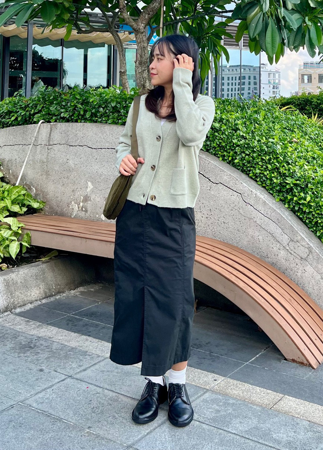 Черная кэжуал однотонная юбка Uniqlo