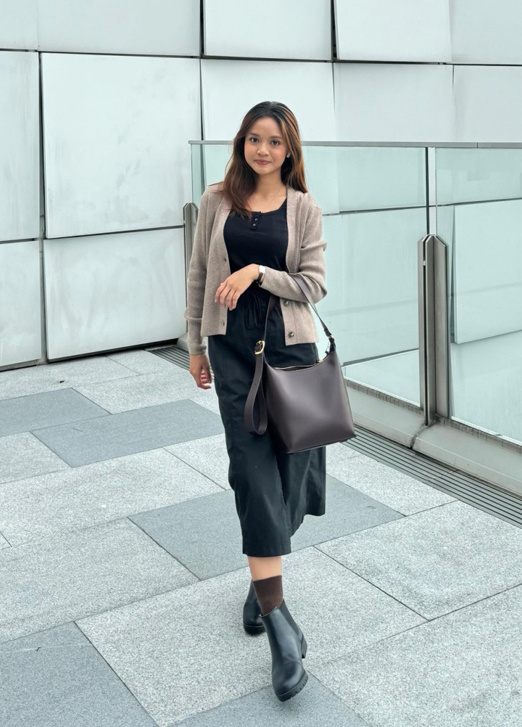 Черная кэжуал однотонная юбка Uniqlo