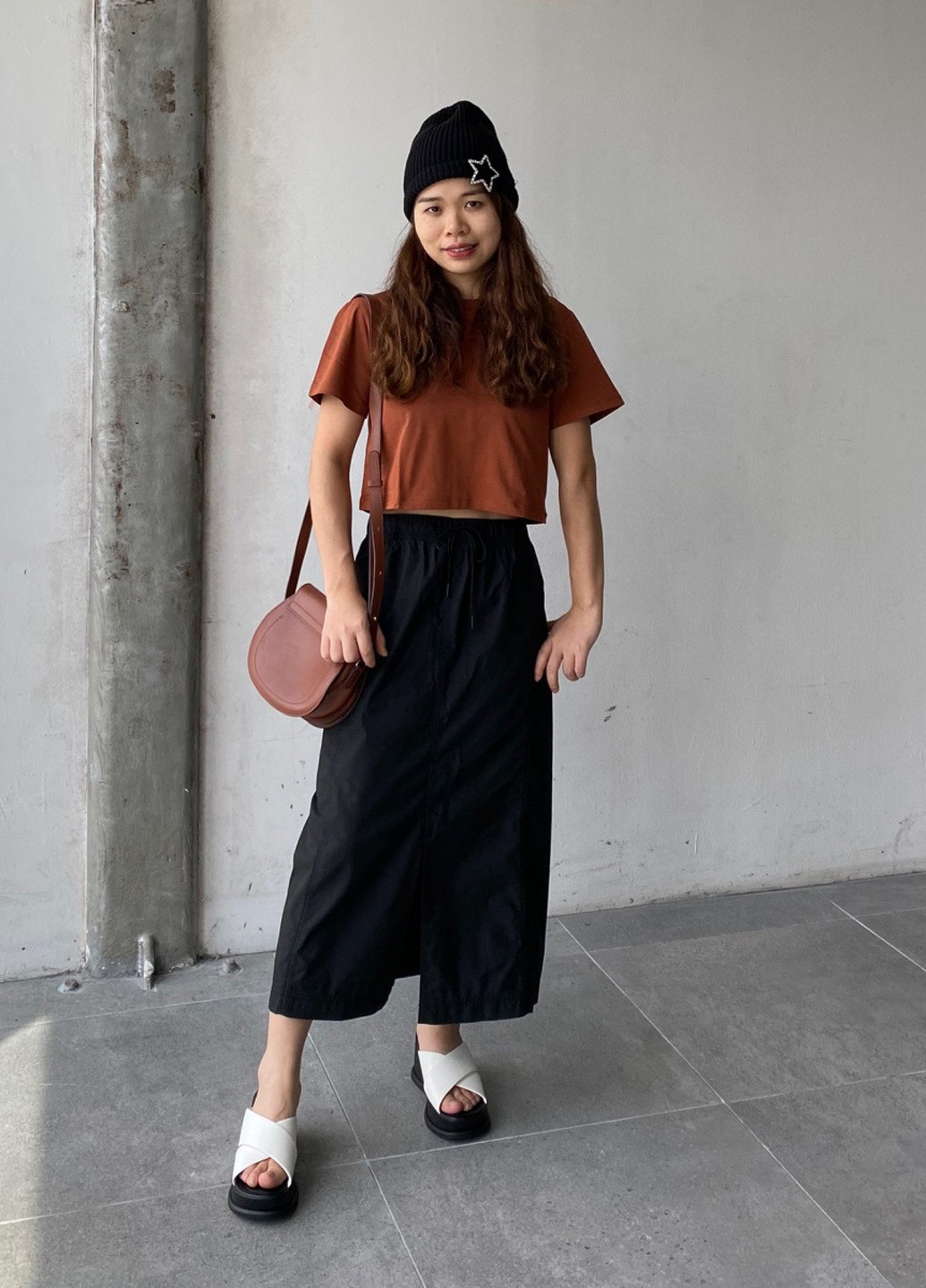 Черная кэжуал однотонная юбка Uniqlo